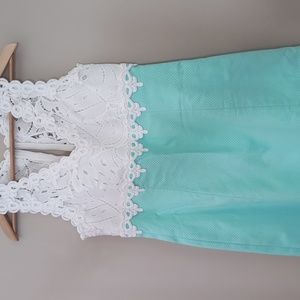 Lilly Pulitzer Sandi shift dress - 6 - NWT style 28155 white and turquoise